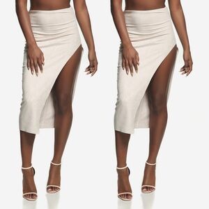 Chic Asymmetrical Cream Skirt